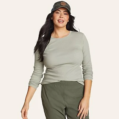 Women's Essentials Ribbed Crew Long-Sleeve Shirt