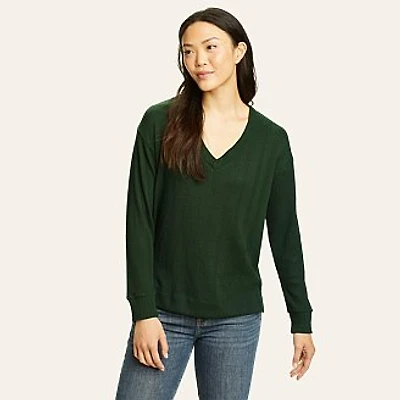 Women's Mountain Town Long-Sleeve Textured V-Neck