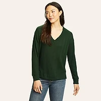 Women's Mountain Town Long-Sleeve Textured V-Neck