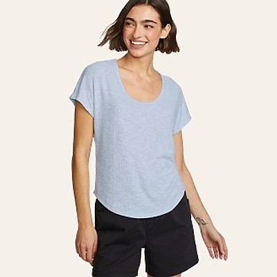 Women's Revive Ribbed Scoop-Neck T-Shirt