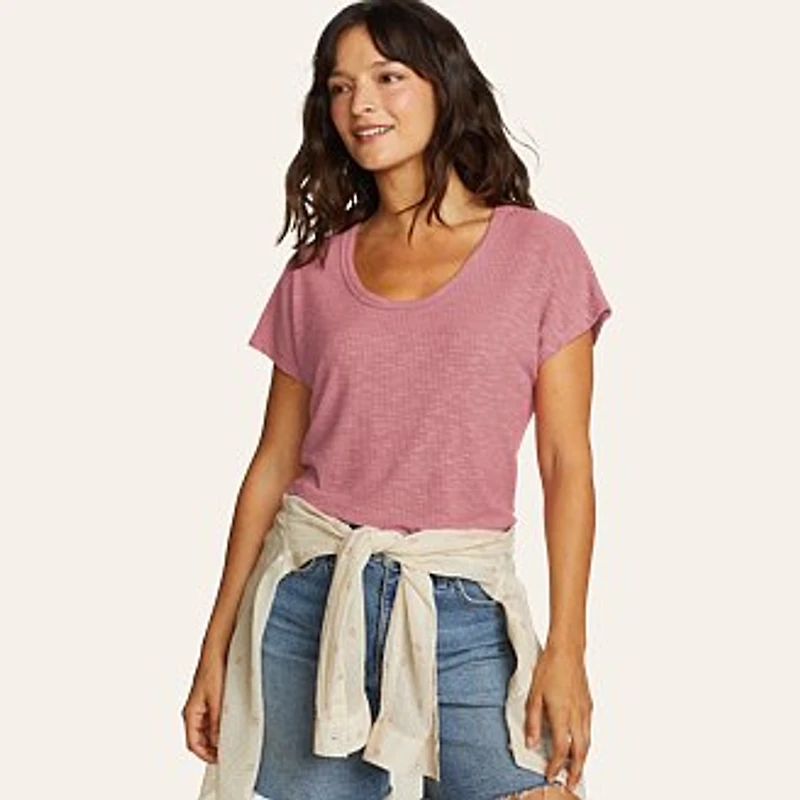 Women's Revive Ribbed Scoop-Neck T-Shirt