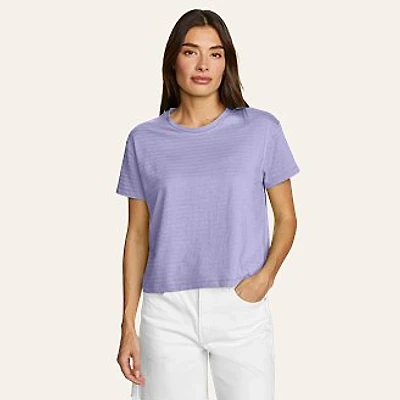Women's Jacquard Ripple Short-Sleeve Crew