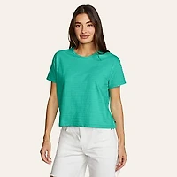 Women's Jacquard Ripple Short-Sleeve Crew