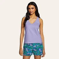 Women's Jacquard Ripple V-Neck Tank