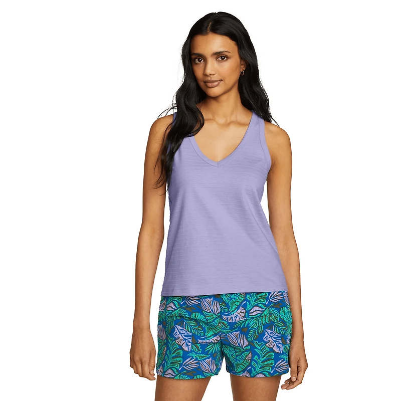 Jacquard Ripple V-Neck Tank