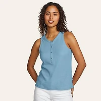 Women's Seaside Ribbed Henley Tank