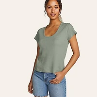Women's Seaside Ribbed Scoop Neck T-Shirt