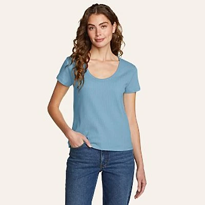 Women's Seaside Ribbed Scoop Neck T-Shirt