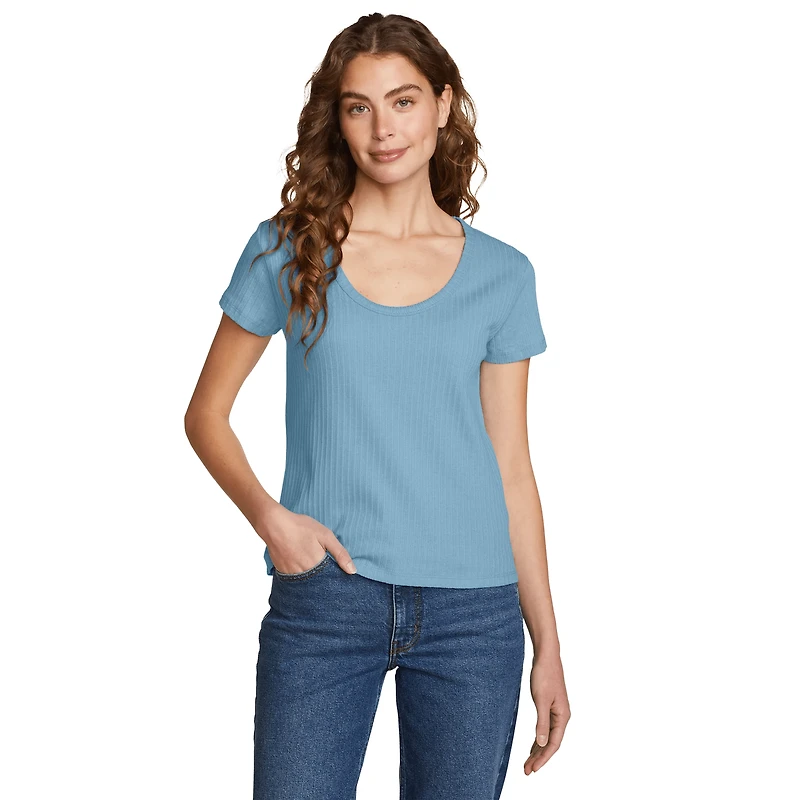 Seaside Ribbed Scoop Neck T-Shirt