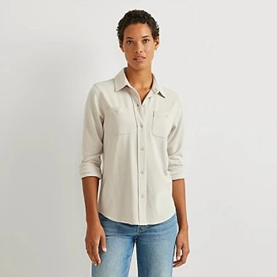 Women's Soft Knit Button-Down Shirt
