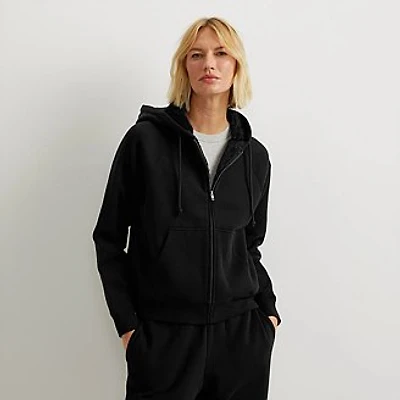 Women's Vintage Soft Faux Shearling-Lined Full-Zip Hoodie