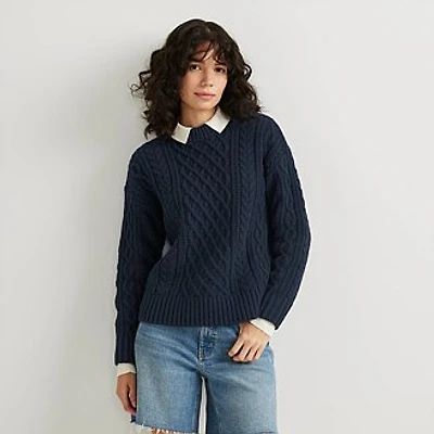 Women's Premium Heritage Cable Crew Sweater