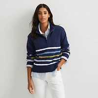 Striped 1/4-Zip Sweater