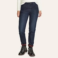 Women's Boyfriend Flannel-Lined Jeans