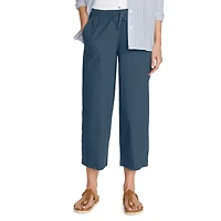 Wave Break Pull-On Wide-Leg Cropped Pants