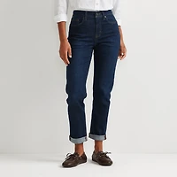 Boyfriend Mid-Rise Slim Fit Jeans