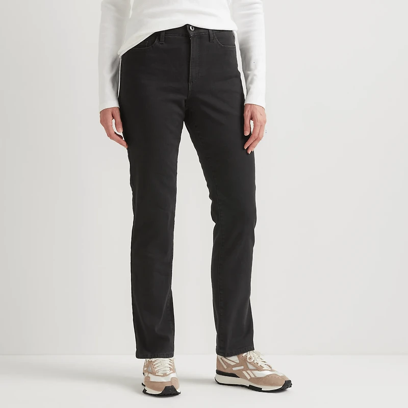 Venture Stretch Fleece-Lined Slim Straight Leg Jeans