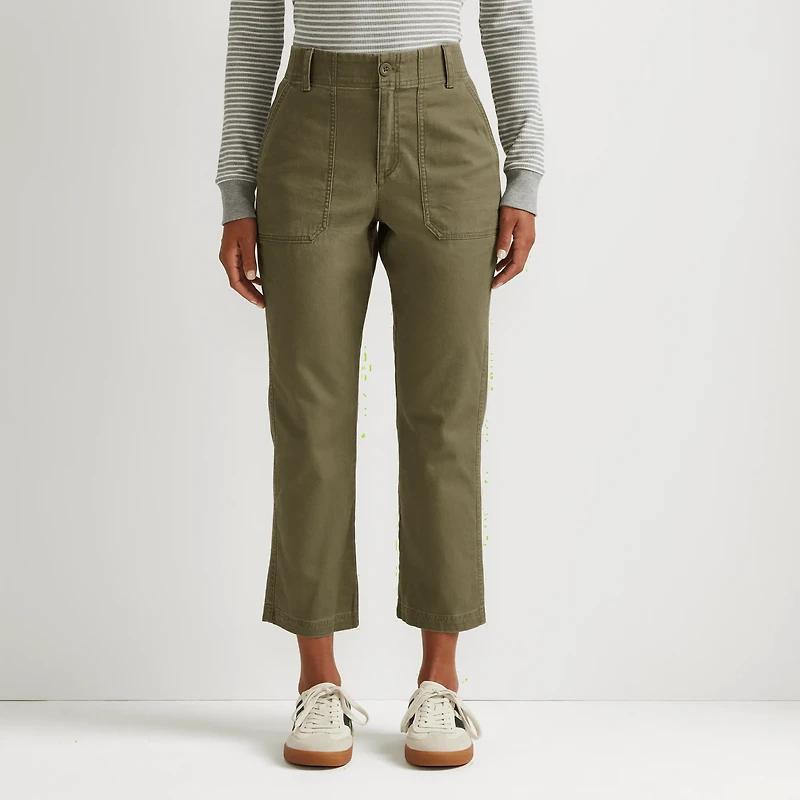 Utility Stretch Canvas Kick Cropped Pants