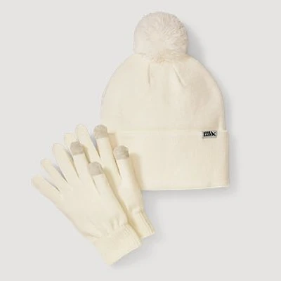 Women's Pom Beanie & Glove Set