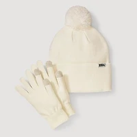 Women's Pom Beanie & Glove Set