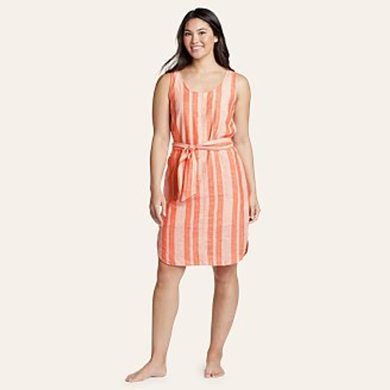 Women's Beach Light Linen Midi Dress