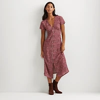Button Front Midi Dress