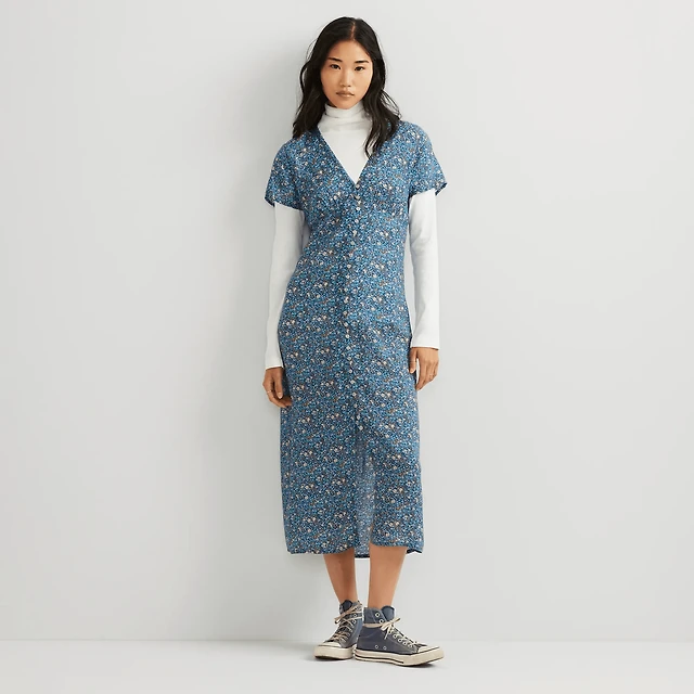 gathered bust midi dress Nate Gathered Bust Cotton Black Dress