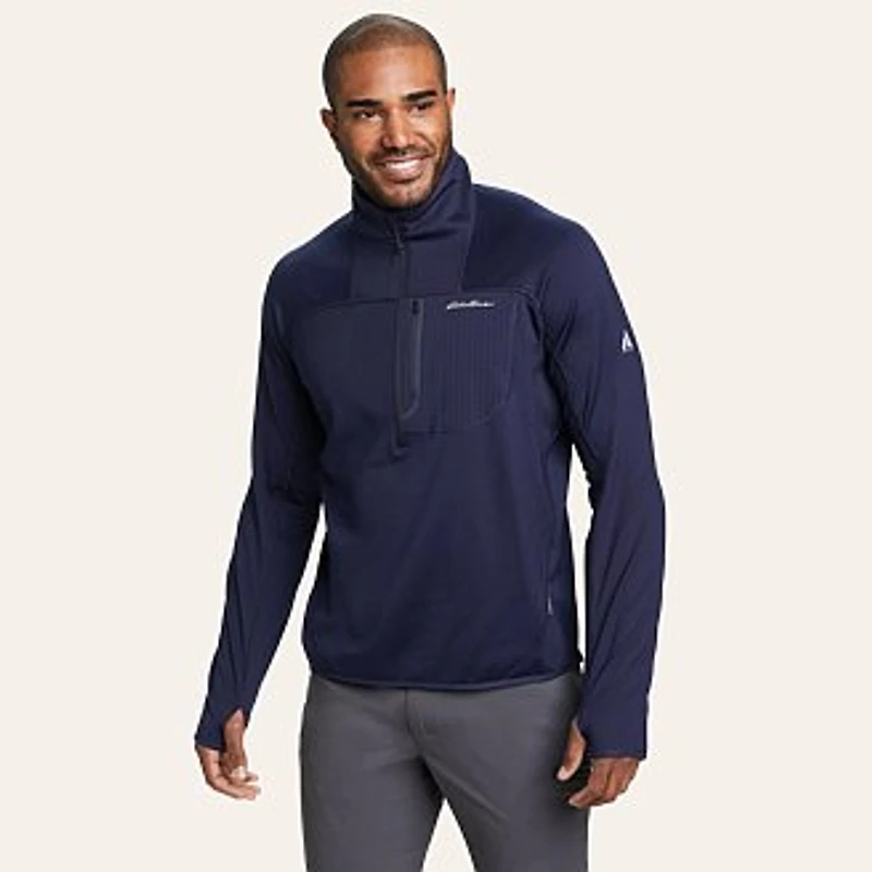 Men's High Route Grid Fleece 1/2-Zip Mock Neck