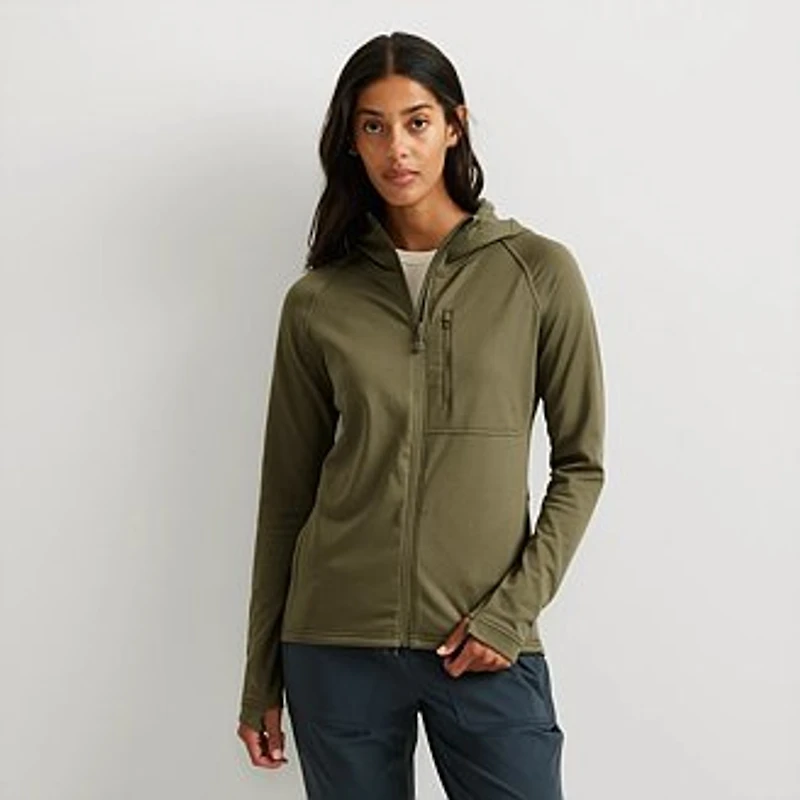 Women's High Route Grid Fleece Full-Zip Hoodie