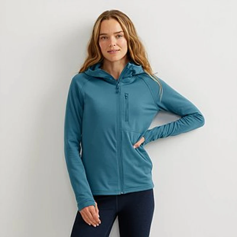 Women's High Route Grid Fleece Full-Zip Hoodie