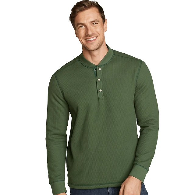 Chemise Thermique Duluth Trading Homme - Henley Vert, Taille XL, Tricot Gaufré, Très Bon état