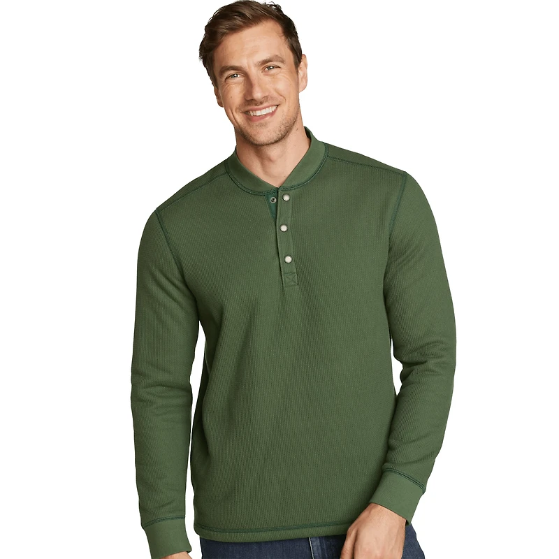 Faux Shearling-Lined Thermal Henley