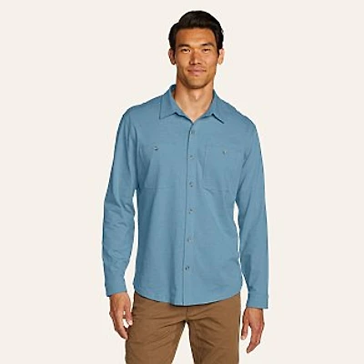 Men's Baja Long-Sleeve Knit Button-Up Shirt