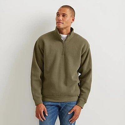 Men's Vintage Soft Faux Shearling-Lined 1/4-Zip Sweatshirt
