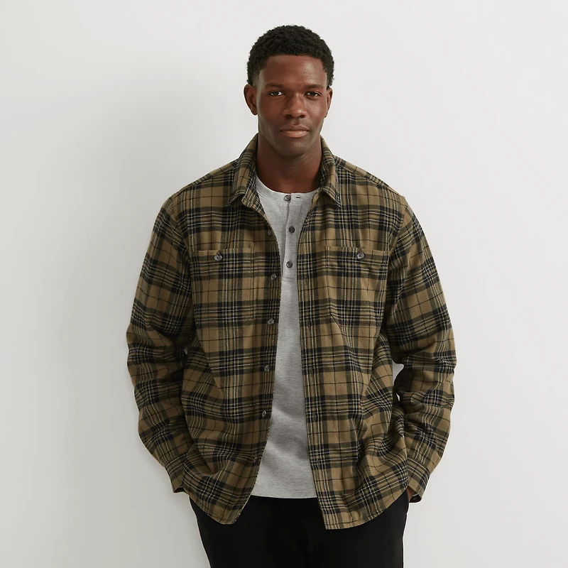 Eddie's Fleece-Lined Field Flannel Shirt Jacket