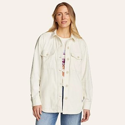 Women's Solid Cord Shirt Jacket