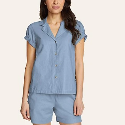 Women's Wave Break Linen-Blend Shirt