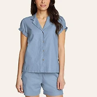 Women's Wave Break Linen-Blend Shirt