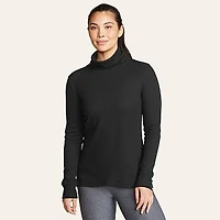 Women's Thermal Mock Neck Long-Sleeve Tulip Hem Shirt