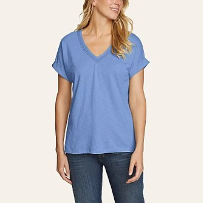 Women's Daisy Slub V-Neck T-Shirt