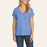 Women's Daisy Slub V-Neck T-Shirt