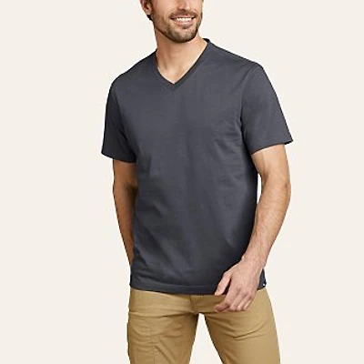Men's Legend Wash Classic Short-Sleeve 100% Cotton V-Neck T-Shirt