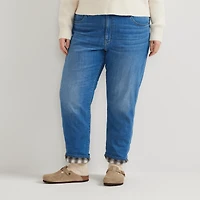 Boyfriend Flannel-Lined Straight Leg Jeans