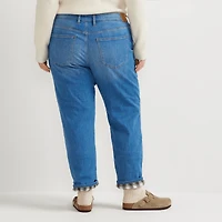 Boyfriend Flannel-Lined Straight Leg Jeans