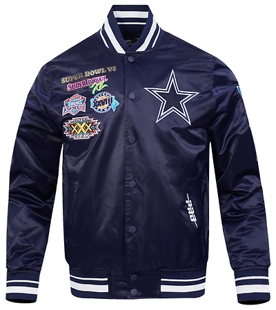 Pro Standard Cowboys Champions Rib Satin Jacket - Men's