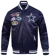 Pro Standard Cowboys Champions Rib Satin Jacket - Men's