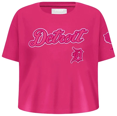 Pro Standard Detroit Tigers Triple Pink Ss Boxy Tee - Girls' Grade School