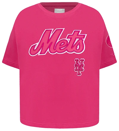 Pro Standard New York Mets Triple Pink Ss Boxy Tee - Girls' Grade School