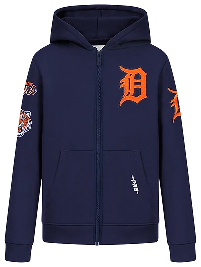Pro Standard Detroit Tigers Classic Flc Fz Hoodie - Boys' Grade School
