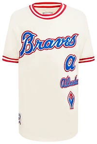 Pro Standard Atlanta Braves Retro Classic Ss Striped Rib Tee - Boys' Grade School